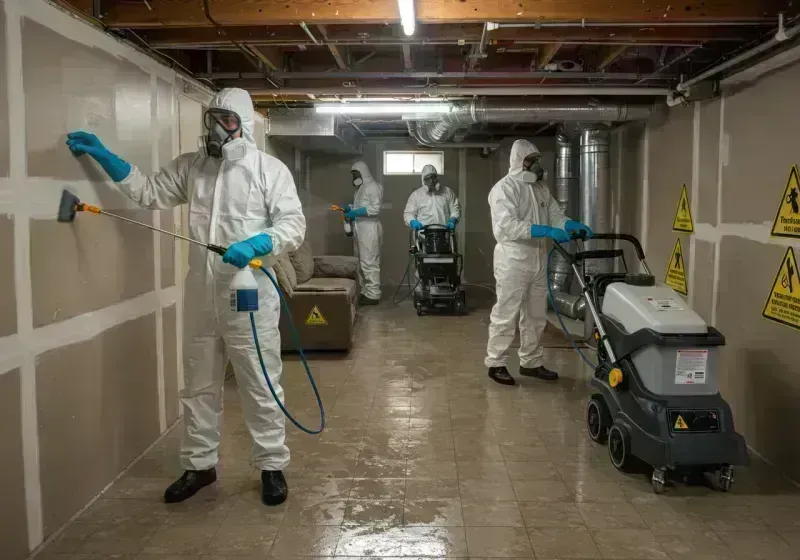 Basement Moisture Removal and Structural Drying process in Saint Stephens, NC